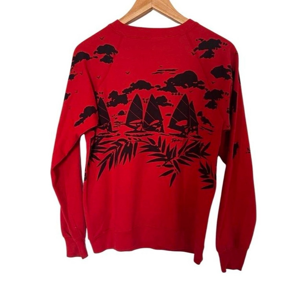 Women's Red Graphic Sweater Surf Sail